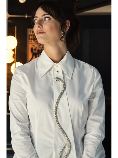 Laines Couture Crystal Snake Tie Shirt The Gentlemen Season 2