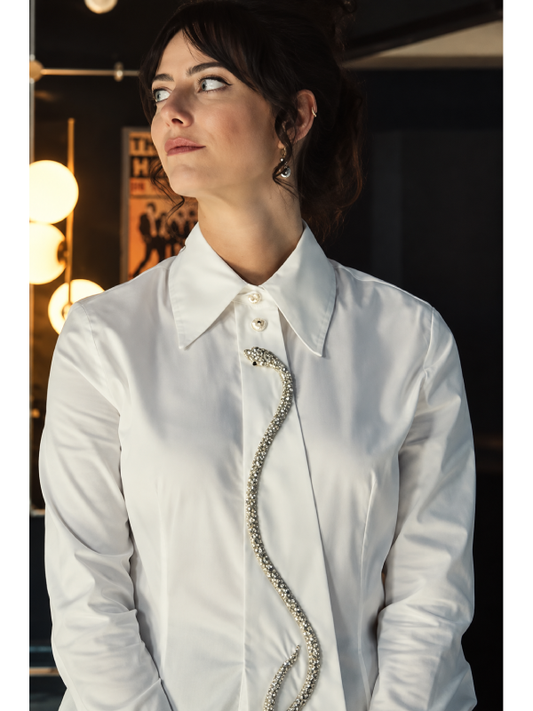 Laines Couture Crystal Snake Tie Shirt The Gentlemen Season 2