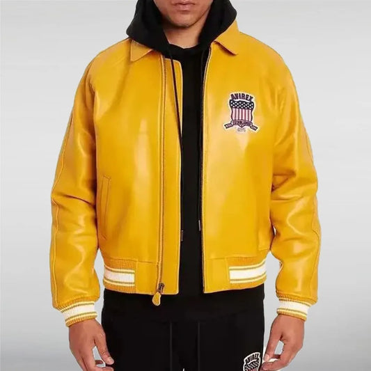 Lamar Odom Avirex Icon Yellow Avirex Leather Jacket