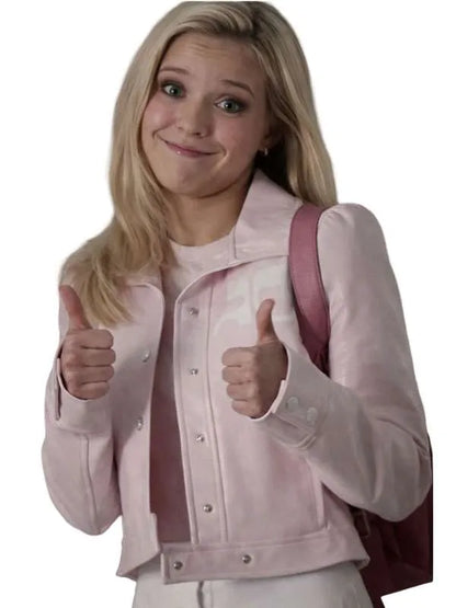 Lexi Minetree Elle 2026 Pink Cropped Leather Jacket