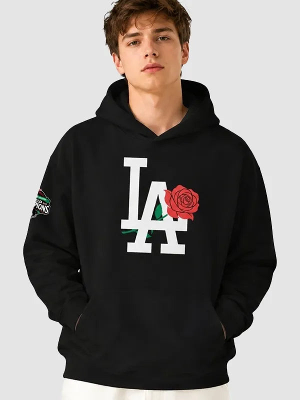 Los Angeles Dodgers 2026 Black Rose Date Night Hoodie