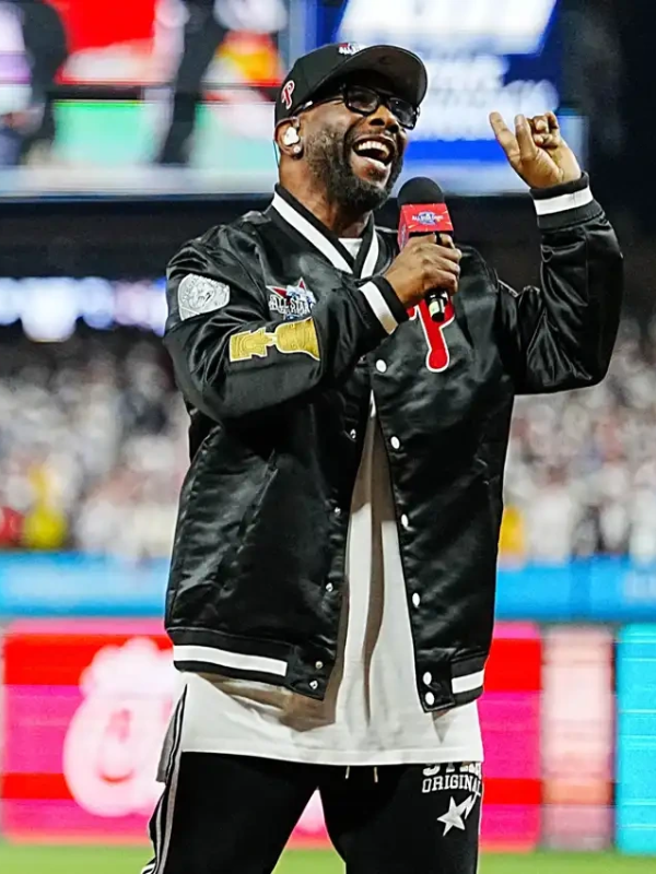 MLB Philadelphia Phillies All Star Game 2026 Boyz II Men Black Satin Jacket