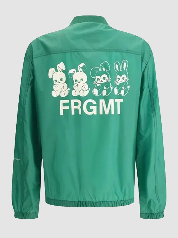 MONCLER X FRGMT Mens Green Ostria Hooded Bomber Jacket