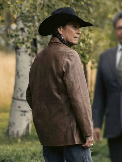 Marshals 2026 Mo Brings Plenty Brown Leather Blazer