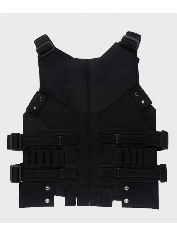 Men’s Black SSkull Tactical Vest Leather
