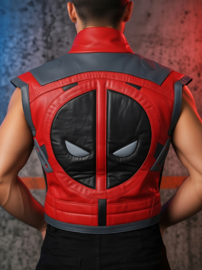 Marvel Rivals Deadpool Leather Vest Comic Con Cosplay Costume Gear