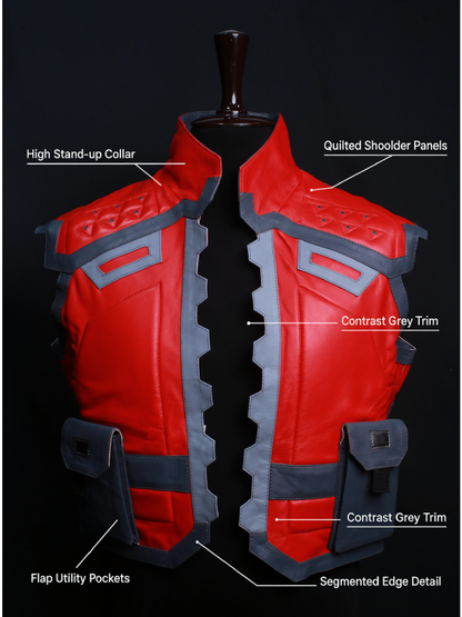 Marvel Rivals Deadpool Leather Vest Cosplay
