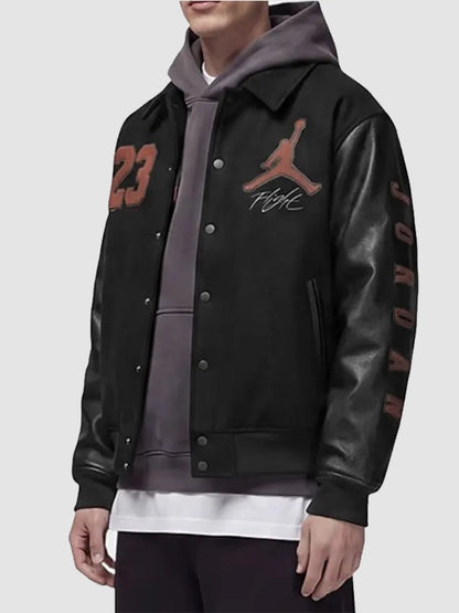 Men Women Nike x Jordan London Varsity Jacket in Black