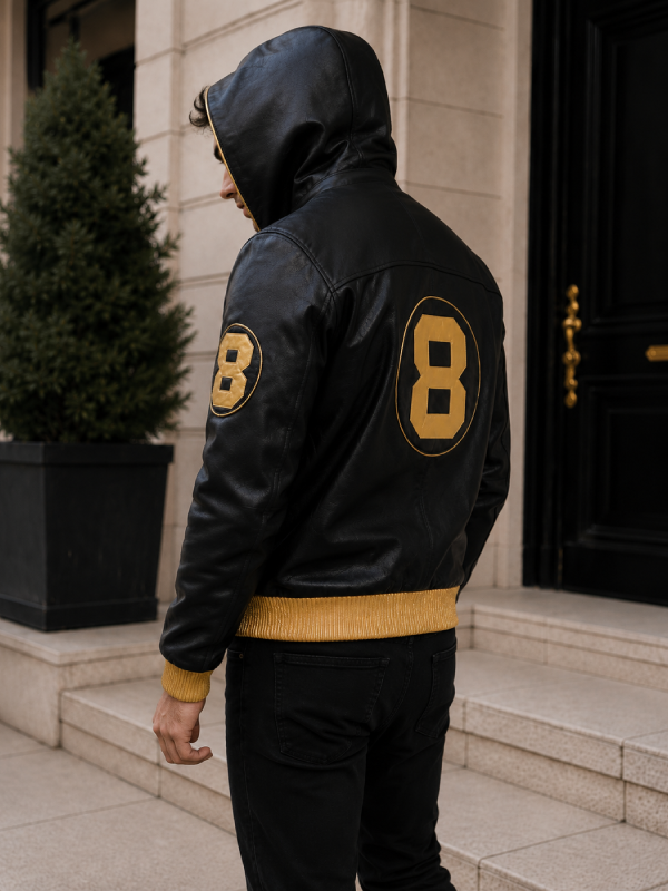 Men's 8 Ball Bomber Leather Jacket