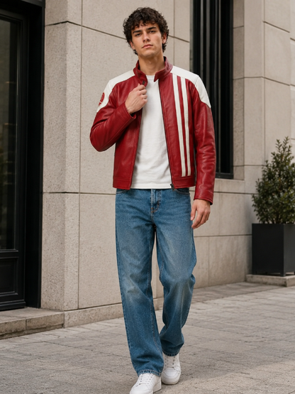 Men's Arc Raiders Ryder Red Leather Jacket