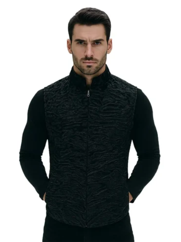 Men’s Black Persian Lamb Fur Vest