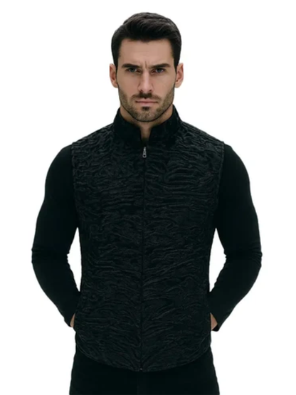 Men’s Black Persian Lamb Fur Vest