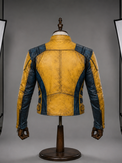 Men's Genuine Leather Yellow Jacket