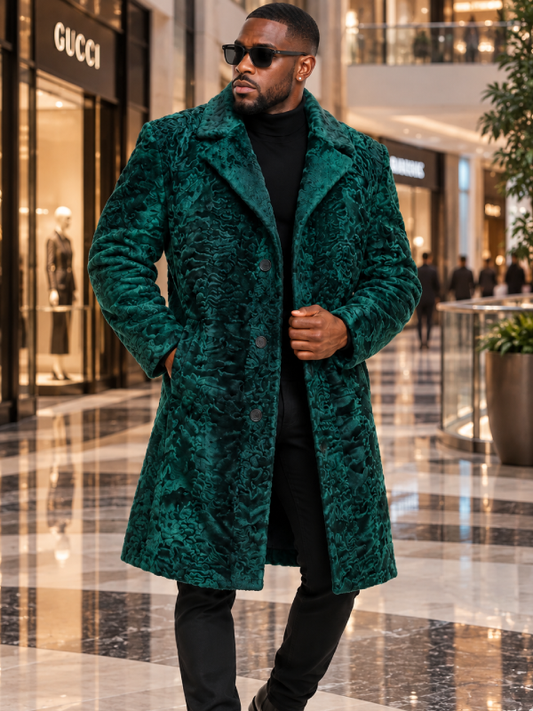 Men’s Green Persian Lamb Fur Coat