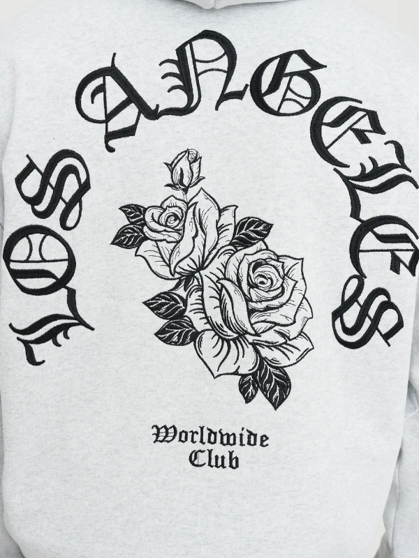 Men’s Los Angeles Rose Oversized Hoodie Streetwear Sweatshirt