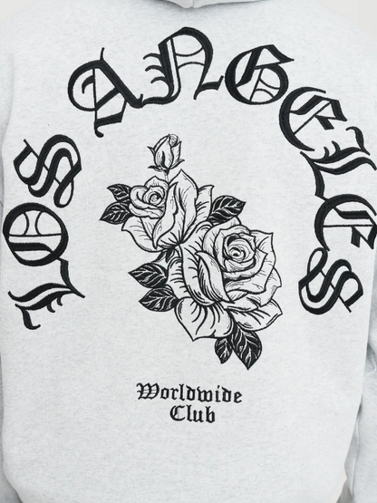Men’s Los Angeles Rose Oversized Hoodie Streetwear Sweatshirt