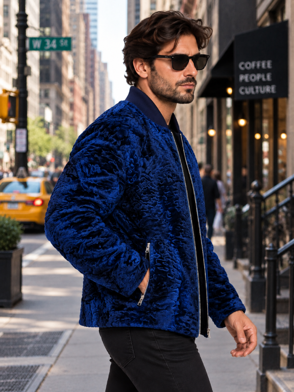 Men’s Persian Lamb Fur Bomber Jacket
