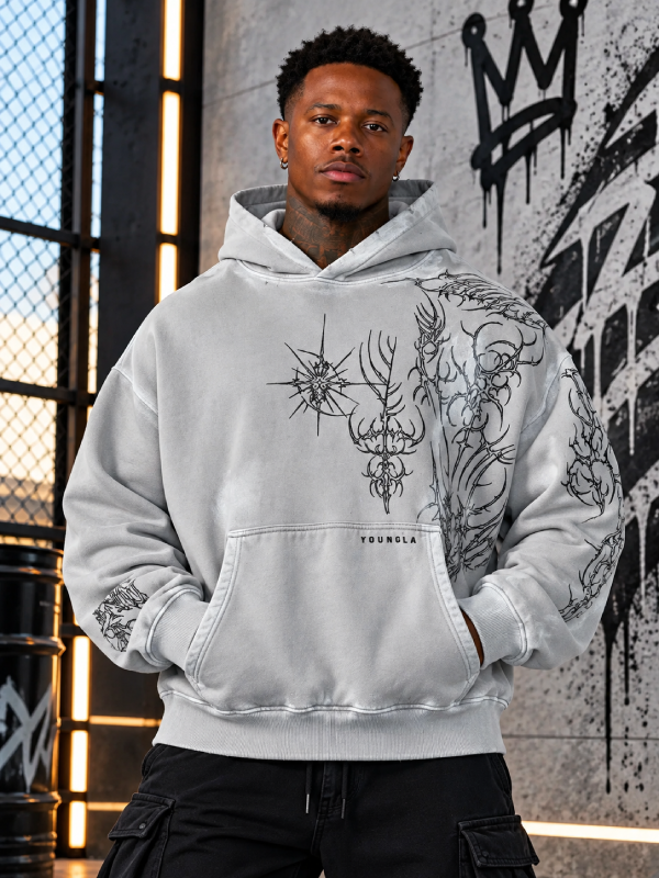 Men’s Purple Acid Wash Hoodie