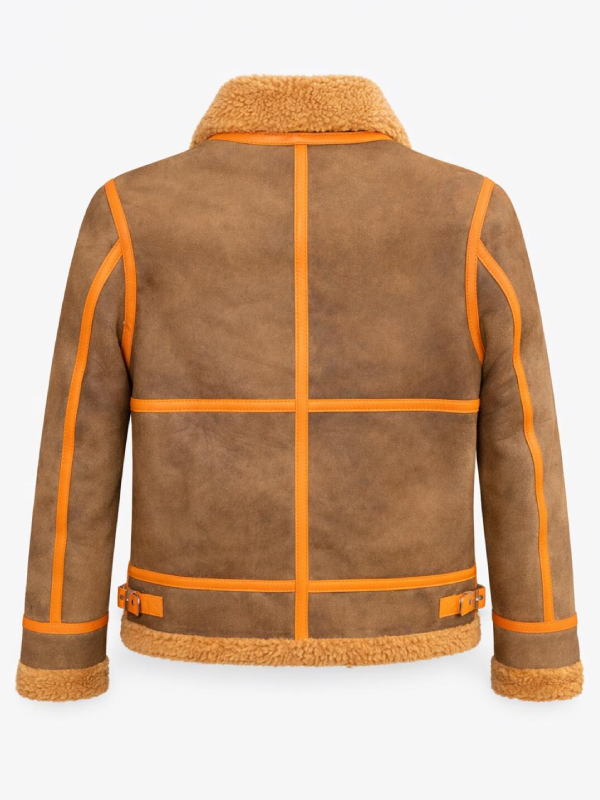 Mens Shearling Leather Aviator Jacket