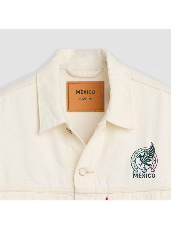 Mexico Football Type III Jacket Green Denim Trucker Style Soccer Fan Jacket