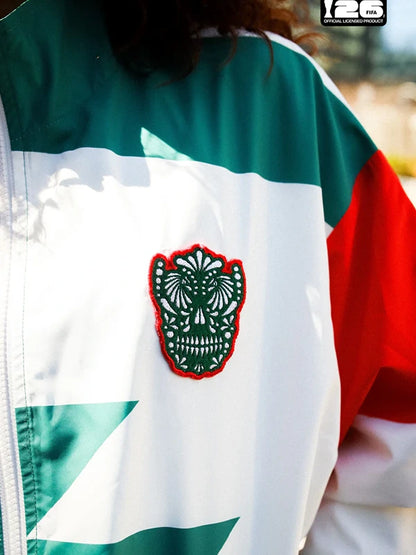 Mexico White and Green Football Windbreaker Jacket