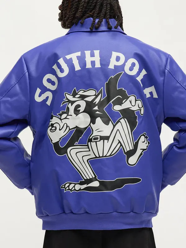 Midnight Riot Faux Leather Varsity Jacket