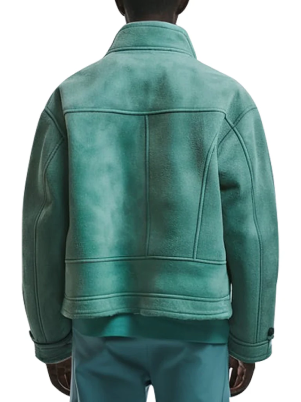 Mint Green Double Breasted Wool Jacket