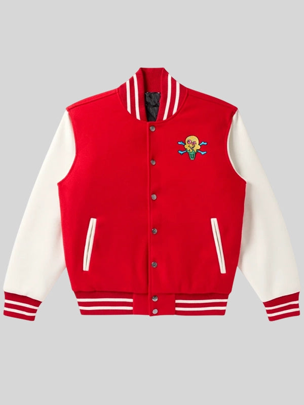 Mr. Me Too Wool Leather Full Snap Varsity Jacket