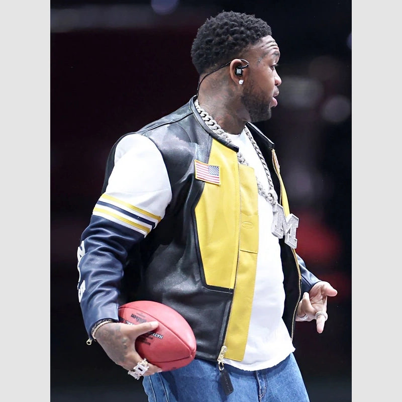 Mustard Super Bowl Vanson Leather Jacket