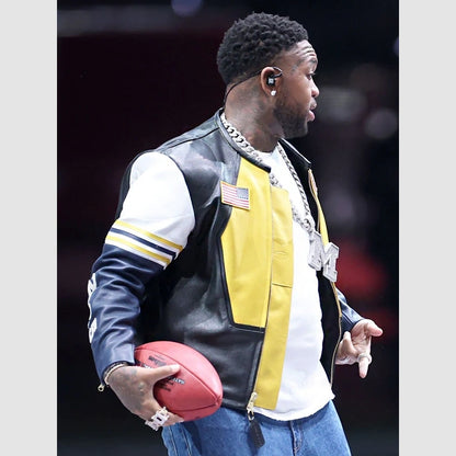 Mustard Super Bowl Vanson Leather Jacket