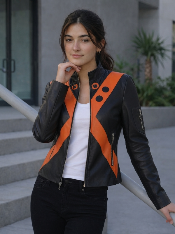 My Hero Academia Bakugo Cosplay Jacket Black Orange Leather Coat