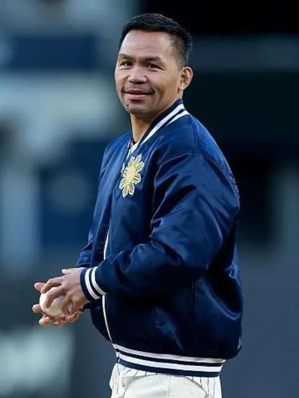 NY Yankees Manny Pacquiao Blue Varsity Jacket