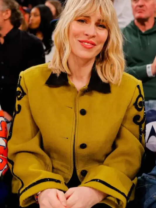 Natasha Beding field Yellow New York Sequined Wool Jacket