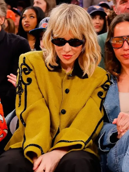 Natasha Bedingfield Yellow New York Sequined Wool Jacket