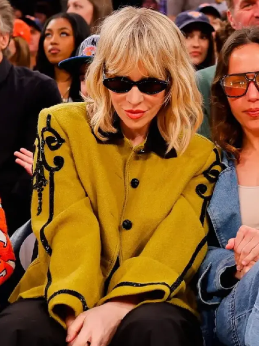 Natasha Bedingfield Yellow New York Sequined Wool Jacket