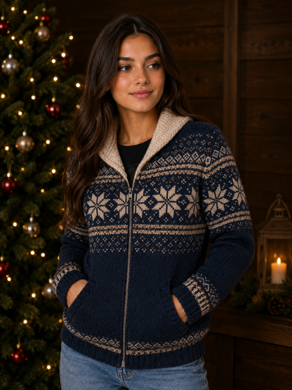 Navy Blue Cardigan Sweater for Women