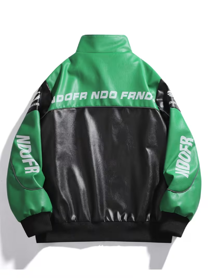 Ndofr Retro Motorcycle Green Racing Jacket