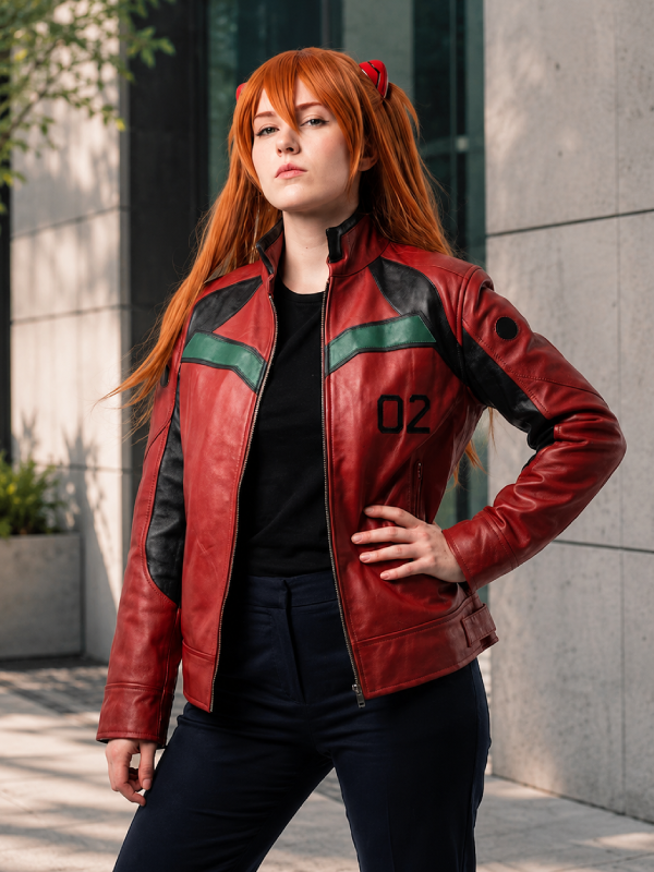 Neon Genesis Evangelion Asuka Inspired Leather Jacket