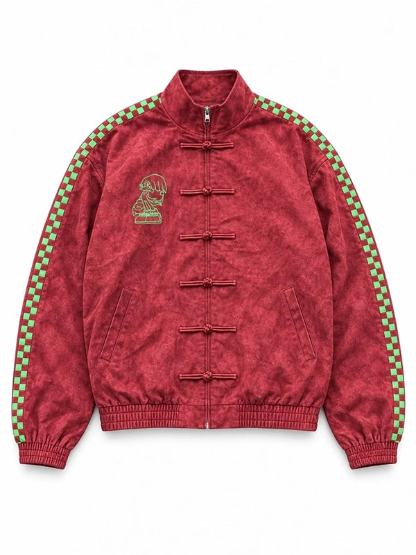 Neptun x Sonic 2026 Unisex Red Suede Leather Jacket