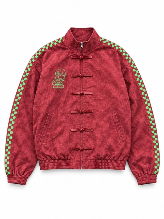 Neptun x Sonic 2026 Unisex Red Suede Leather Jacket