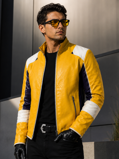 Disco Yellow Leather Jacket