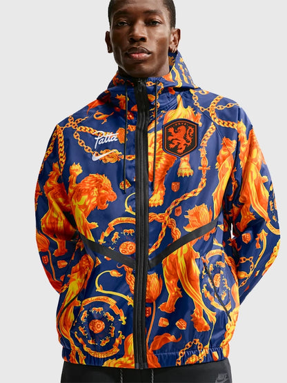 Netherlands x Patta Anthem Jacket Navy Blue and Orange