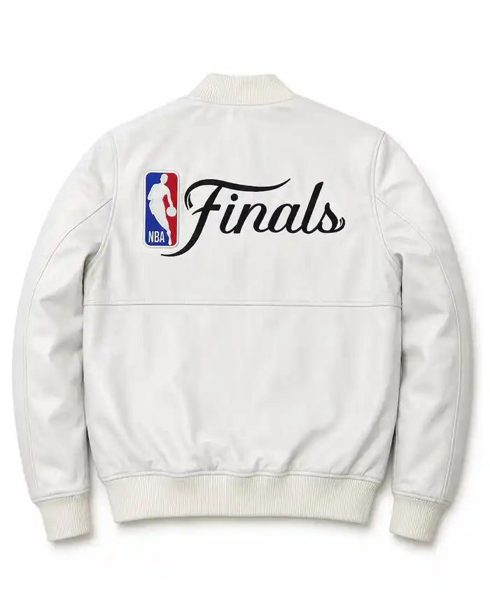 New York Knicks FISLL 2026 NBA Finals Team White Leather Jacket