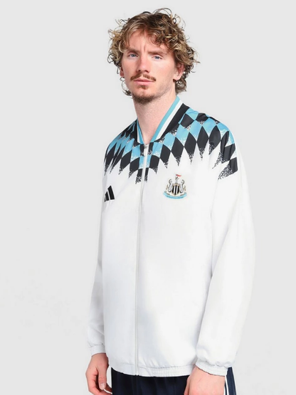 Newcastle United FC Stadium Retro White Track Jacket for Men and Women