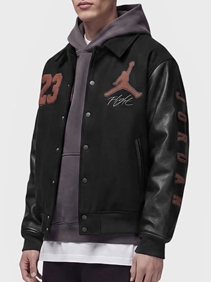 Nike x Jordan LONDON Black Varsity Jacket for Men and Women