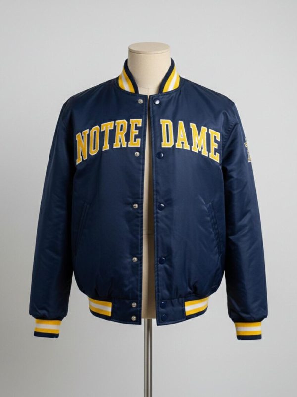 Notre Dame Varsity Jacket Vintage Style Letterman Bomber