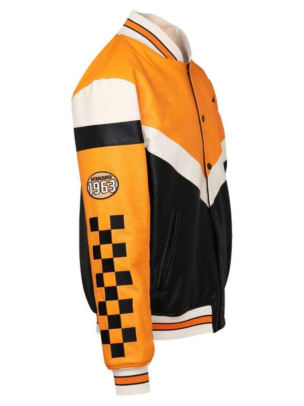 Official Style McLaren Formula 1 Team Grid Leather Bomber Jacket