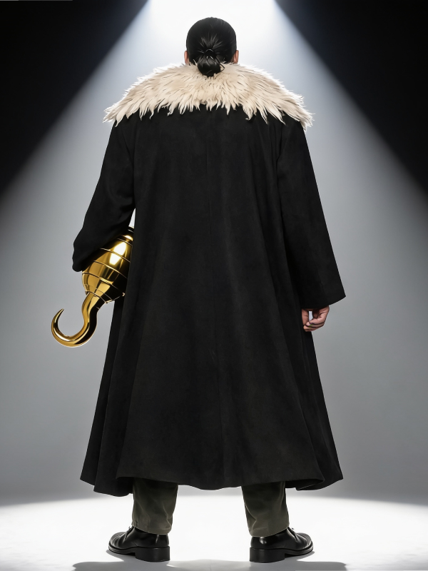 One Piece Crocodile Cosplay Desert King Costume Warlord Anime Outfit with Hook Hand Prop Halloween Party