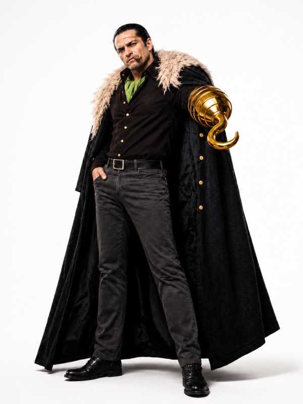 One Piece Sir Crocodile Costume Cosplay Desert King Full Set Jacket Pants Halloween Anime Fancy Dress