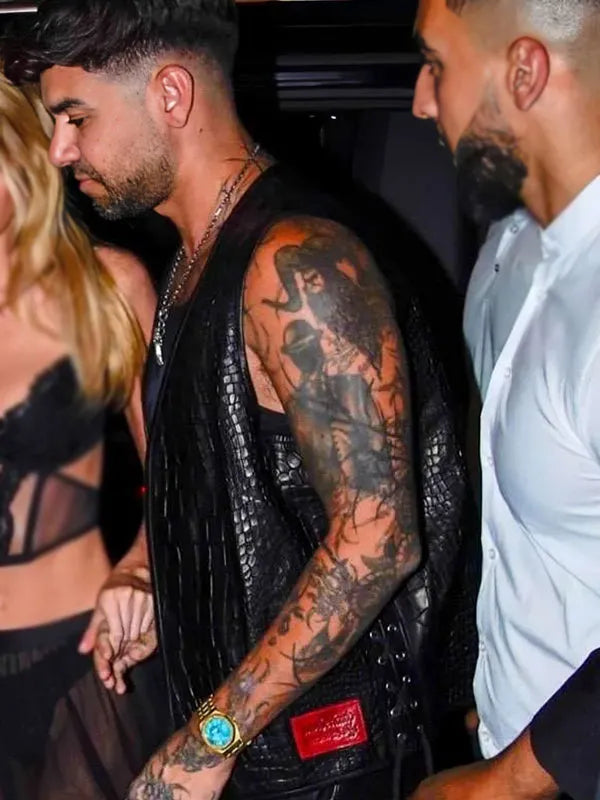 PFW 2026 Anyma Black Leather Vest